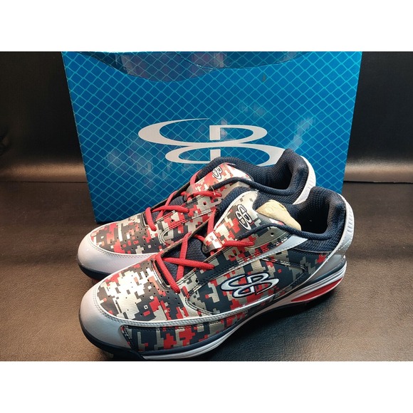 Boombah Other - Boombah Men's 14 Metal Baseball Cleats Red Navy Blue Camo Shoes BM15052-7